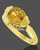   14k Gold Yellow Sapphire (2 ct. t.w.) and Diamond (3/10 ct. t.w.) Ring
