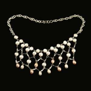 Silver Inches Beyond the Sea Silver Plated Pearl Necklace and 