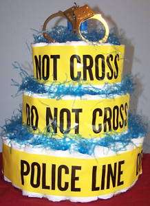 POLICE/COP Diaper Cake Baby Shower Gift Boy/Girl  