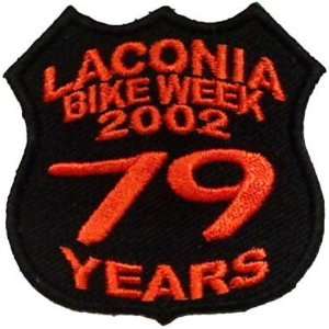  LACONIA BIKE WEEK Rally 2002 79 YEARS Biker Vest Patch 