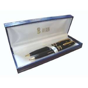 Bill Blass Continental Black and Gold Pen and .9mm Pencil Set