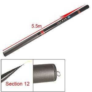  Portable 12 Sections Telescoping Fishing Rod Black