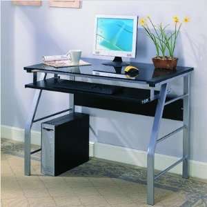  Computer Desk with Black Tempered Glass