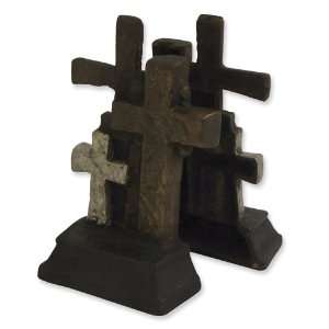  Antiqued Metal Cross Bookends Jewelry