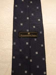 ERMENEGILDO ZEGNA Authentic LUXURY Silk Neck Tie Made in ITALY Navy 