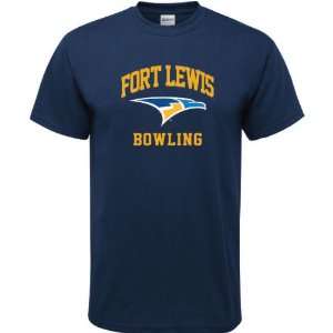   Lewis College Skyhawks Navy Bowling Arch T Shirt