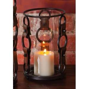  Candle Holder w/ Leather Bridles  M