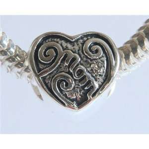   Sterling Silver Bead Charm Fits Pandora Bracelets 