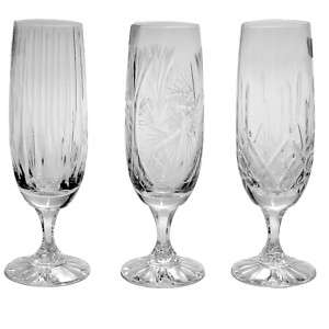 Cut Crystal Flute Champagne Glass Set of 6 Glasses Pinwheel Watford or 