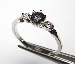 CHARMING PETITE MYSTIC TOPAZ ACCENTED RING IN STERLING SILVER  