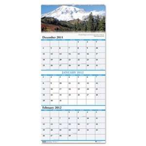  Landscapes Three Months/Page Wall Calendar, 12 1/4 x 26 1/2, 2011 2013