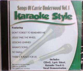   Of Carrie Underwood Volume 1 NEW Christian Country Gospel Karaoke CD+G