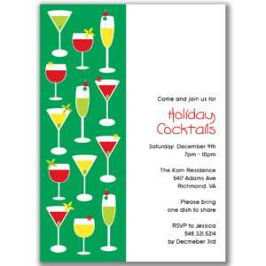 Holiday Drinks Invitations Cocktails Christmas Party  
