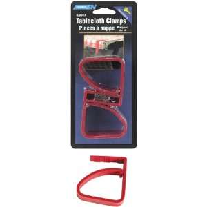  Set of 4 Red Camping Tablecloth Clamps