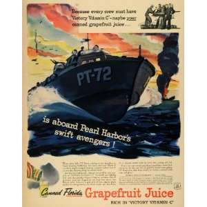  1943 Ad Canned Florida Grapefruit Juice Vitamin C WWII 
