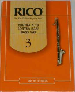 RICO CONTRA ALTO/BASS CLARINET/SAX REED Size 3, Box/10  