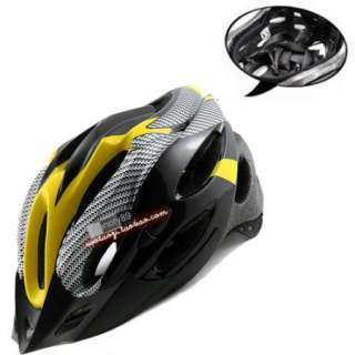   Cycling Bicycle Adult Mens Bike Helmet yellow carbon colour With Visor