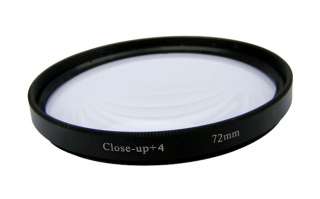NEW 72mm Camera Lens Close Up +4 Macro CloseUp 4Filter  