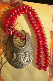 1700s British Infantry Officer Gorget Red Whitehearts Venetian Glass 