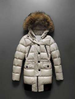   HOODED FUR 90% duck Winter Long Down red/white/balck/pink coat jacket