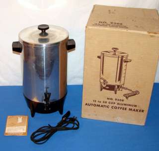 vintage WEST BEND 30 CUP COFFEE URN       WORKS & INCLUDES BOX  