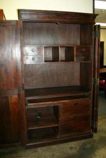Hidden armoire chest computer desk drawer cabinet  