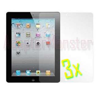 3X CLEAR LCD SCREEN SHIELD PROTECTOR FOR APPLE iPAD 2  