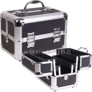 Silver Dot Makeup Cosmetic Train Case Aluminum 2 trays AB2 5 C02 