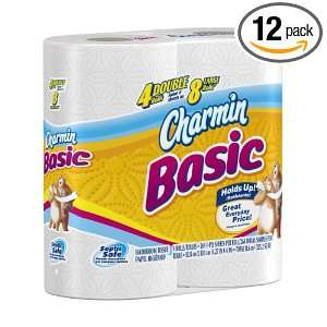 Charmin Basic Toilet Paper 4 Double Rolls equal 8 Regular Rolls (Pack 