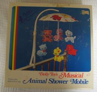 VTG 1971 Musical Animal Shower Mobile Crib Dolly Toy Co  