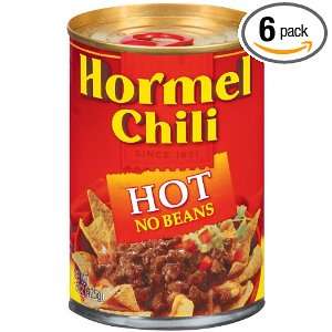 Hormel Hot Chili No Beans, 15 Ounce Grocery & Gourmet Food