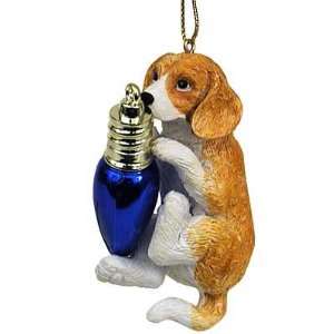  Beagle with Blue Bulb Christmas Ornament