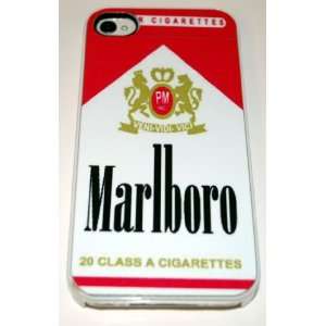 Hard Plastic Case Custom Designed Marlboro Cigarette Pack iPhone Case 