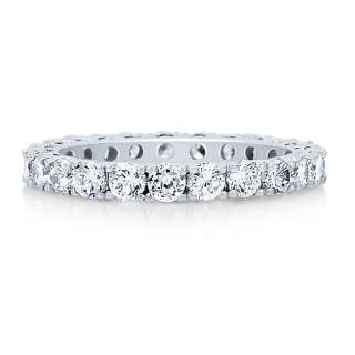 STERLING SILVER 925 ROUND CZ ETERNITY BAND RING SZ 7  