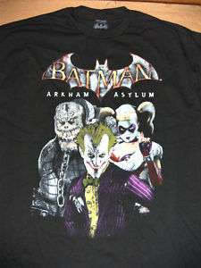 DC Batman Arkham Asylum Game Shirt XL Joker Harley Kroc  