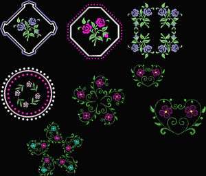 HEIRLOOM FLORAL MACHINE EMBROIDERY DESIGNS QUILT PES CD  