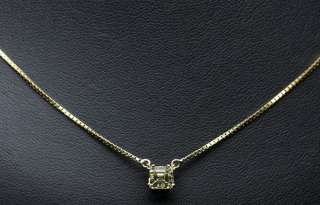   Webb 18k Yellow Gold Emerald Cut Fancy Yellow Diamond Pendant Necklace