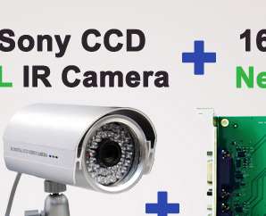 CCTV 16CH PCI E DVR card+16xIR Security Cameras DIY kit  