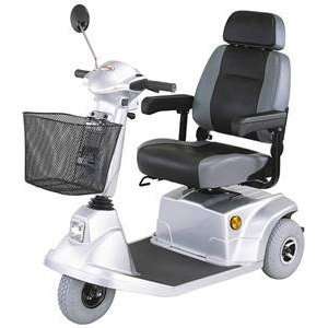  Mid Range Three Wheel Scooter, Silver with White Glove 