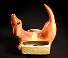 vtg 50s ceramic dachshund dresser caddy valet figurine watches wallet