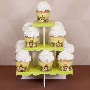 Monkey Neutral   Cupcake Stand & 13 Cupcake Wrappers   Baby Shower Do 