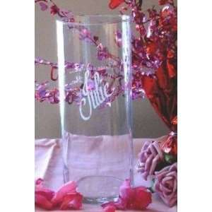  Personalized 9 Tall Cylinder Flower Vase 