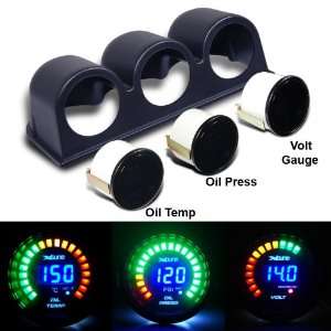 Eautolight Universal Smoke Digital Meter Gauges Oil Temp + Oil Press 