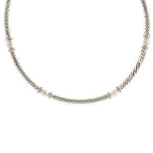   Pearl & Diamond Choker Necklace Cable Wrap David Yurman Jewelry