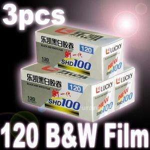 Lucky SHD100 120 BLACK & WHITE Film x 3 for HOLGA GCFN CFN GN N GFN 
