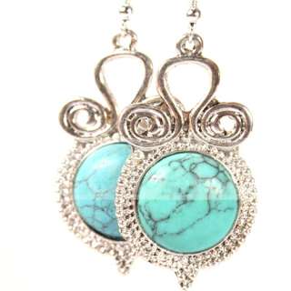 Elegant Silver Tibet&Turquoise Earrings Dangle eardrop  