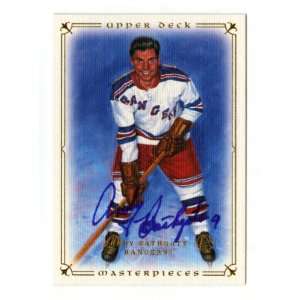 Andy Bathgate 08 09 Upper Deck Masterpieces Autographed Trading Card