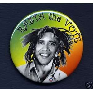 Barack Obama  Rasta The Vote Jamaican Reggae Style BUTTON