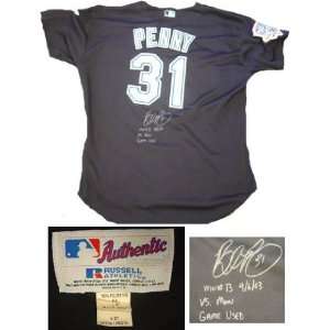 Autographed Brad Penny Game Used Marlins Jersey   Autographed MLB 