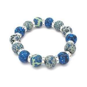 Cassidy Collection Retired Large Bead Bracelet with Swarovski Crystal
